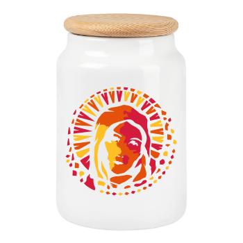 Fenêtre de l’église Style Marie Mère de Dieu - Boîte à biscuits avec couvercle en bois - blanc - Devant