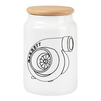 Turbo33 - Cookie Jar with Wooden Lid - white - Front