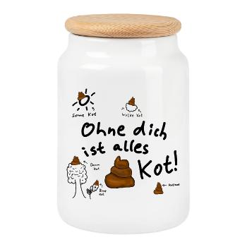 Liebe Du bist mir wichtig - Keksdose mit Holzdeckel - Weiß - Vorne