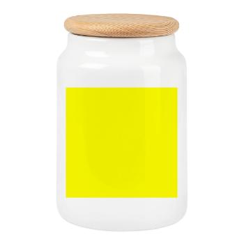 Yellow Background Texture Template Personalize - Cookie Jar with Wooden Lid - white - Front