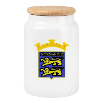 ECUSSON NORMANDIE - Boîte à biscuits avec couvercle en bois - blanc - Devant