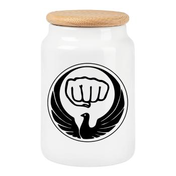 Pigeon Wado - Boîte à biscuits avec couvercle en bois - blanc - Devant