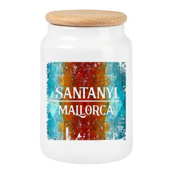 Santanyi Mallorca Urban Style Surreal Art - Keksdose mit Holzdeckel - Weiß - Vorne