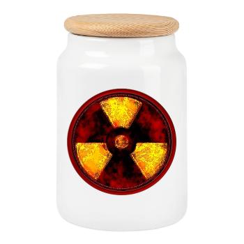 Radioactive - Cookie Jar with Wooden Lid - white - Front