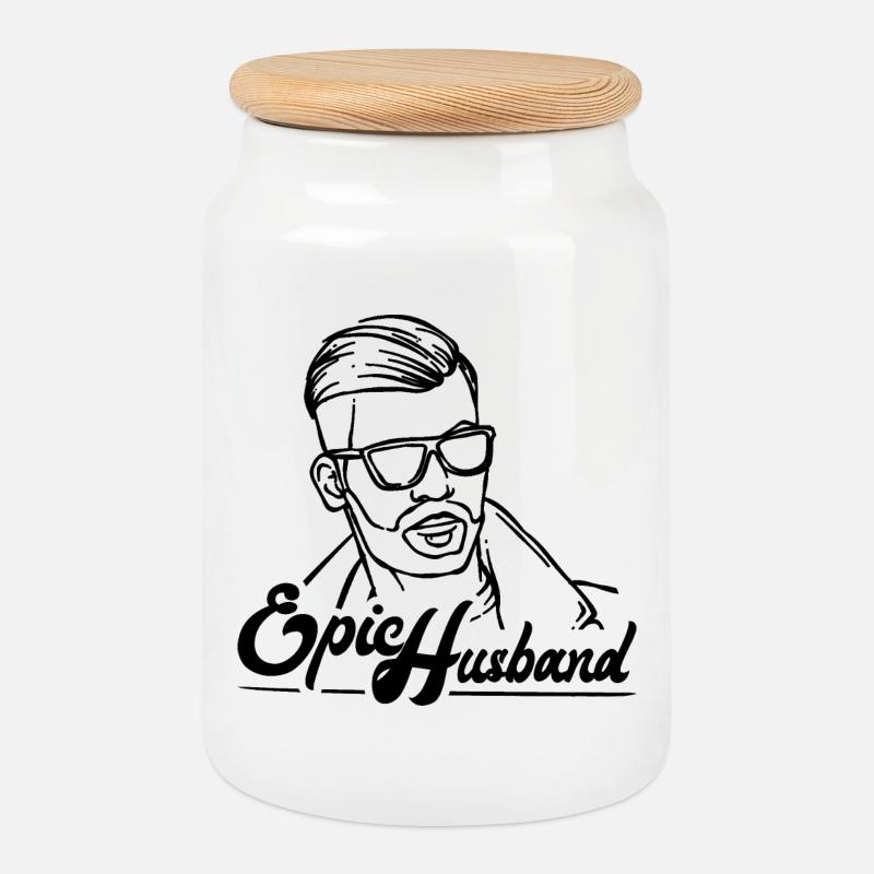 EPIC Husband - Keksdose mit Holzdeckel - Weiß
