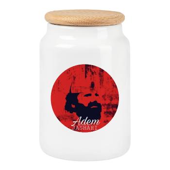 AdemJashari - Cookie Jar with Wooden Lid - white - Front