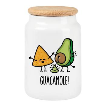 Avocado Scheiße Guacamole Tortilla-Chips Keto diät - Keksdose mit Holzdeckel - Weiß - Vorne