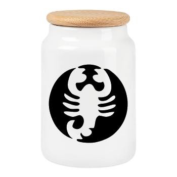 Sternbild Skorpion, Horoskop - Keksdose mit Holzdeckel - Weiß - Vorne