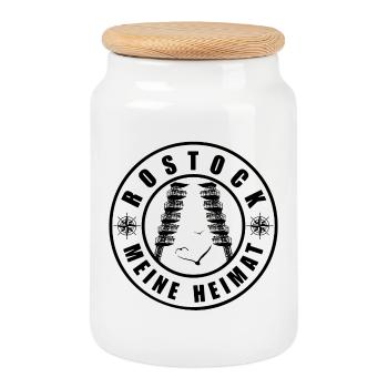 Rostock My home - Cookie Jar with Wooden Lid - white - Front