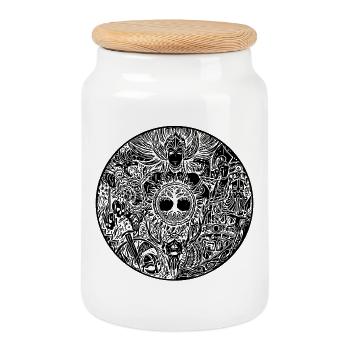 Viking Valkyrie Valkyrie - Boîte à biscuits avec couvercle en bois - blanc - Devant