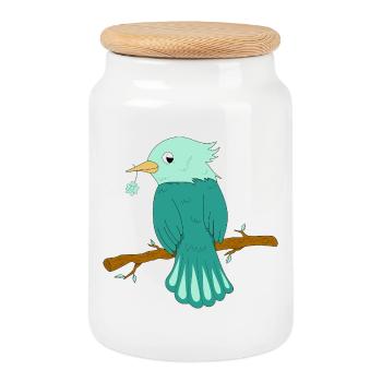Porte-bonheur - Boîte à biscuits avec couvercle en bois - blanc - Devant