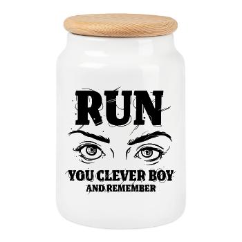 Run You Clever Boy - Keksdose mit Holzdeckel - Weiß - Vorne