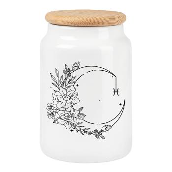 Astrologie des Poissons - Boîte à biscuits avec couvercle en bois - blanc - Devant