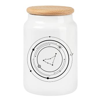 Night Spark Starburst Emblem - Cookie Jar with Wooden Lid - white - Front