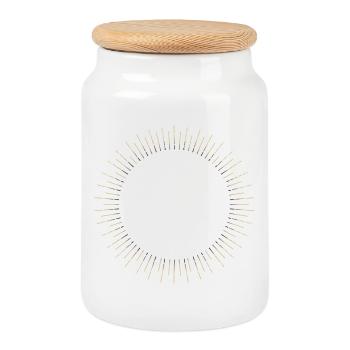 Golden Sun Ring Ray Frame - Cookie Jar with Wooden Lid - white - Front