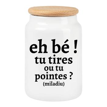 pétanque, jouer à la pétanque - Boîte à biscuits avec couvercle en bois - blanc - Devant