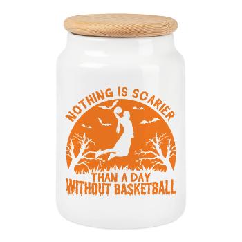Citation d’un joueur de basket-ball - Boîte à biscuits avec couvercle en bois - blanc - Devant