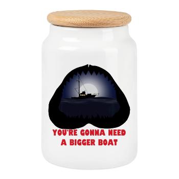 You re going to need a bigger boat - Cookie Jar with Wooden Lid - white - Front
