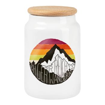 Mir reichts, ich geh wandern - retro, Berg, vintag - Keksdose mit Holzdeckel - Weiß - Vorne