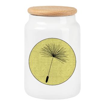 Graines de pissenlit - Boîte à biscuits avec couvercle en bois - blanc - Devant
