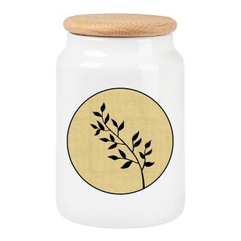 Branch - Cookie Jar with Wooden Lid - white - Front