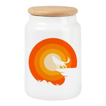 Wolf is my spirit animal - Cookie Jar with Wooden Lid - white - Front
