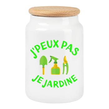 jardinage, jardiner, fan de jardinage - Boîte à biscuits avec couvercle en bois - blanc - Devant