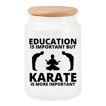 karate, karate fan, karate classes - Cookie Jar with Wooden Lid - white - Front