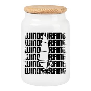 Windsurfers - Cookie Jar with Wooden Lid - white - Front