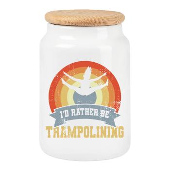 Trampoline saying - Cookie Jar with Wooden Lid - white - Front