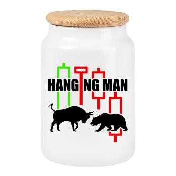 Chemise à commerce Hanging Man R6Z - Boîte à biscuits avec couvercle en bois - blanc - Devant