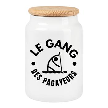 paddle, fan de paddle, pagayer, SUP - Boîte à biscuits avec couvercle en bois - blanc - Devant