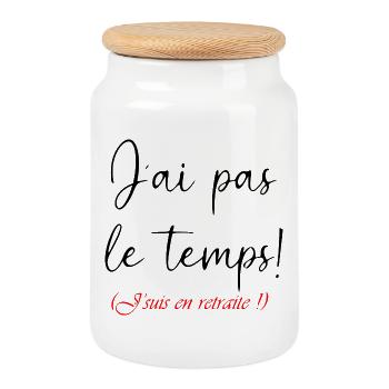 Vive la retraite - Boîte à biscuits avec couvercle en bois - blanc - Devant