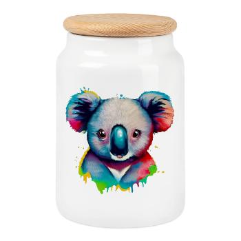 Koala - Keksdose mit Holzdeckel - Weiß - Vorne