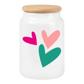CHRISTMAS. YEAR. ANNIVERSARY. RETIREMENT. FATHER'S DAY - Cookie Jar with Wooden Lid - white - Front