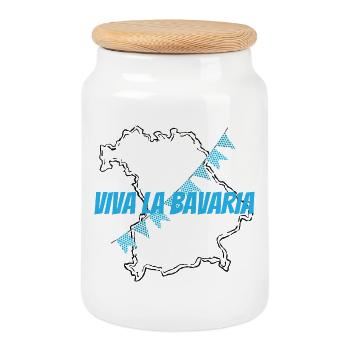 Viva La Bavaria :-) - Keksdose mit Holzdeckel - Weiß - Vorne