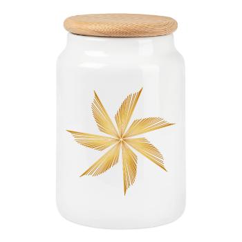 beautiful shining star for christmas - Cookie Jar with Wooden Lid - white - Front
