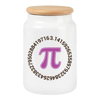 Pi Day - Bonne journée Pi - Boîte à biscuits avec couvercle en bois - blanc - Devant