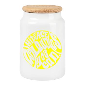Hit the Ace as loud as you can Tennis ball Design - Keksdose mit Holzdeckel - Weiß - Vorne