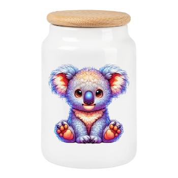 Koala - Boîte à biscuits avec couvercle en bois - blanc - Devant