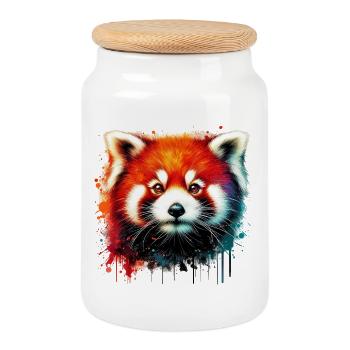 Kleiner Panda - Keksdose mit Holzdeckel - Weiß - Vorne