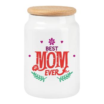 Beste Mutter aller Zeiten - Keksdose mit Holzdeckel - Weiß - Vorne