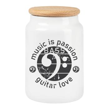 Guitare Basse Clé De Basse Look Utilisé Guitariste - Boîte à biscuits avec couvercle en bois - blanc - Devant