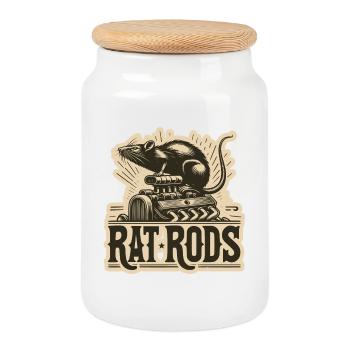 Ratsking Ratlook Shirt – Rustic Custom Style - Cookie Jar with Wooden Lid - white - Front