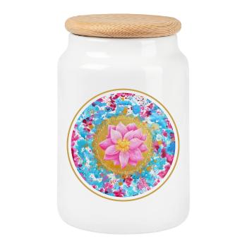 Seelen Lotus - Sonja Ariel von Staden - Keksdose mit Holzdeckel - Weiß - Vorne