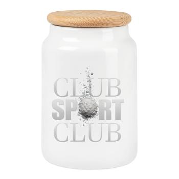 CLUB SPORT CLUB  - Keksdose mit Holzdeckel - Weiß - Vorne