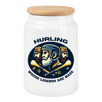 Hurling, wo Legenden entstehen - Keksdose mit Holzdeckel - Weiß - Vorne