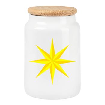 Étoile étroite - Boîte à biscuits avec couvercle en bois - blanc - Devant