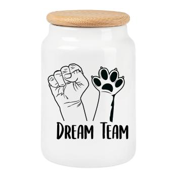 Dream Team - Keksdose mit Holzdeckel - Weiß - Vorne