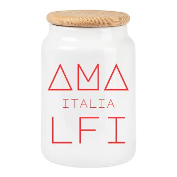 AMALFI ITALIA Art Design - Boîte à biscuits avec couvercle en bois - blanc - Devant